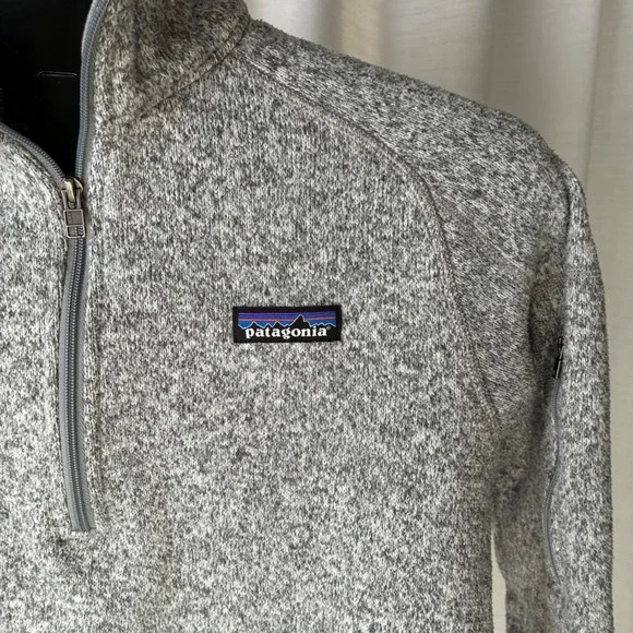 Patagonia Better Sweater Grey Fleece 1/4 quarter Zip Pullover Women's Size M - Picture 4 of 14